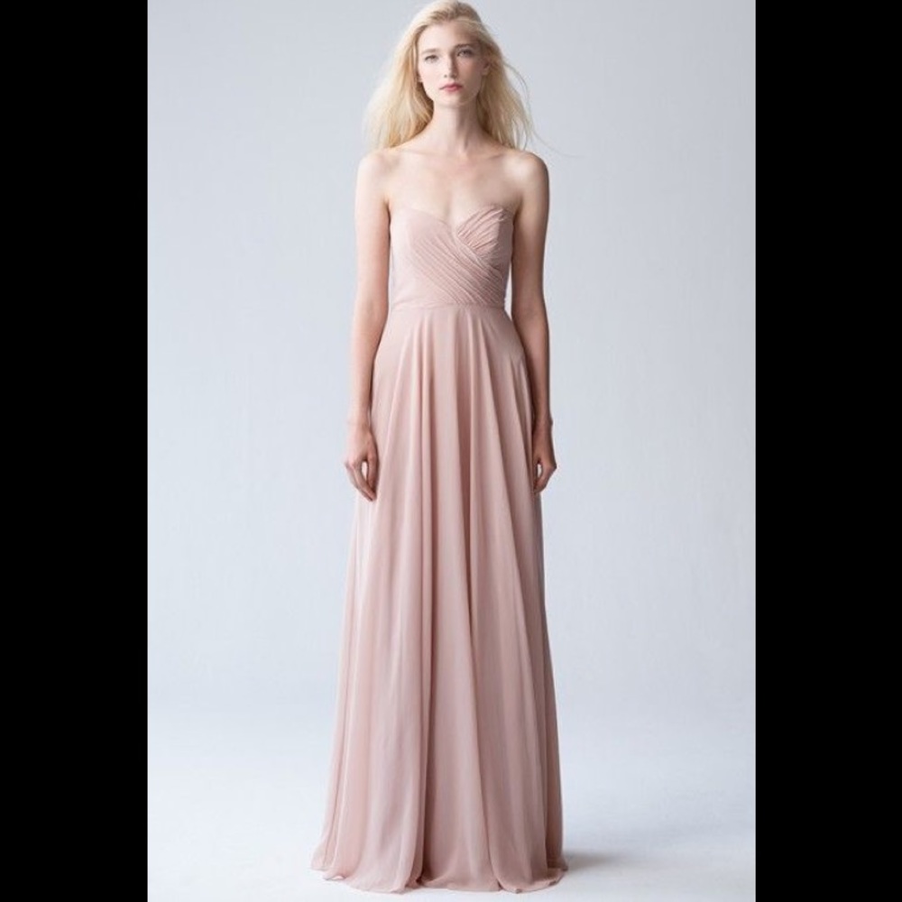 Jenny yoo aideline strapless chiffon gown